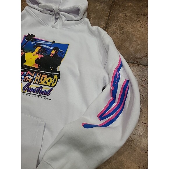 Philcos Boyz N The Hood Movie Film Hoodie Mens Small White Graphic Hip Hop - Picture 3 of 7